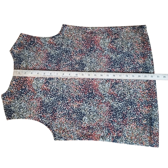 Laura Ashley Multicolor Speckled Tank Top. Orange, Green, Brown.Lined. MED. K130 - Picture 7 of 8